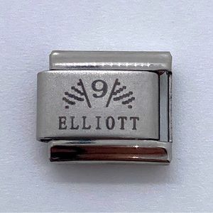 “#9 Elliot” Uberry Italian Charm for Bracelet Silver Tone Nascar Car Racing